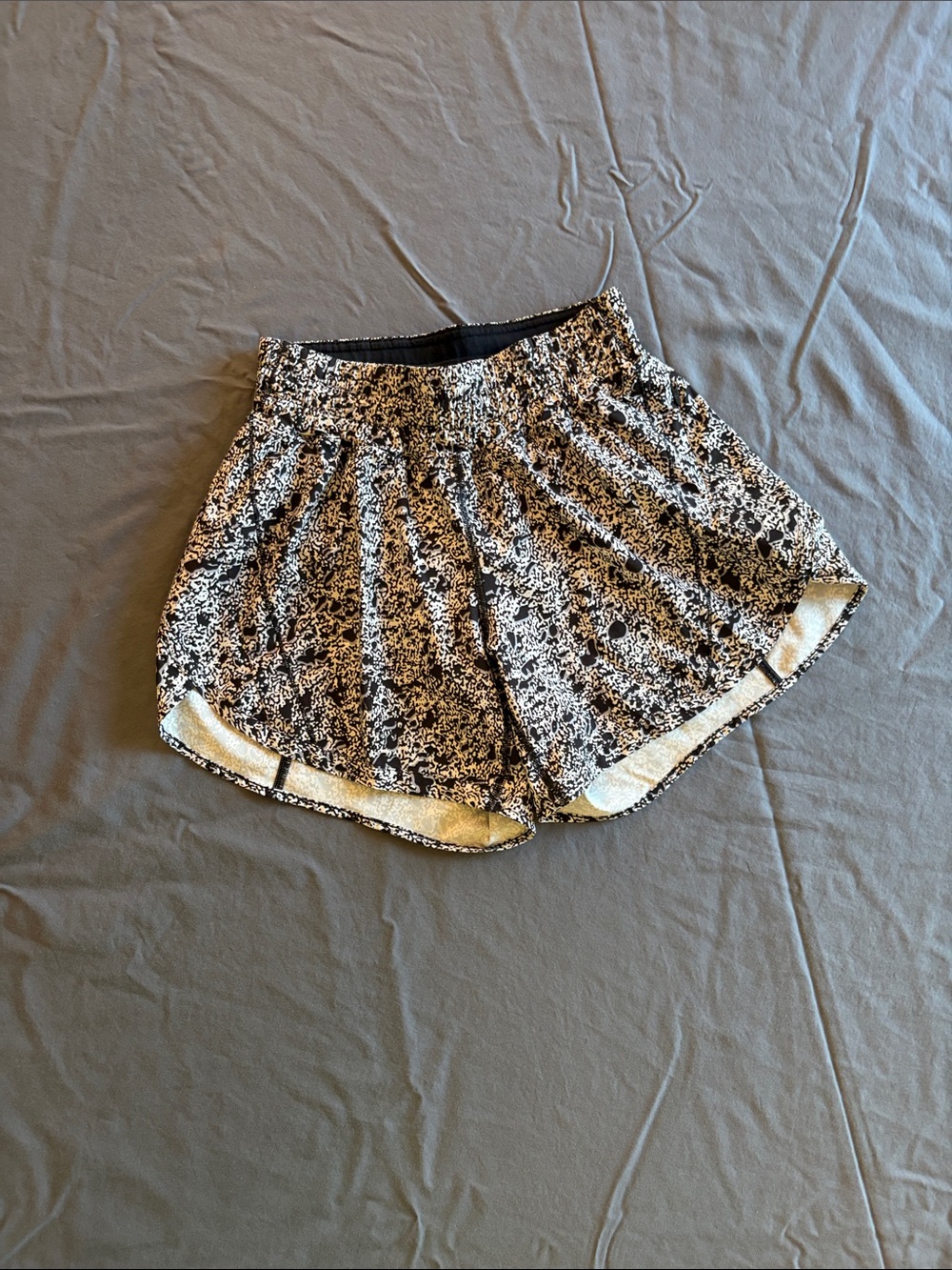 lululemon athletica Black and White Printed Athletic Shorts